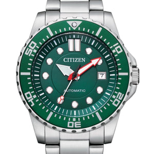 Buy Shop Citizen Promaster Mechanical Green Dial Silver Steel Strap Watch For Men - NJ0129-87X USA Online