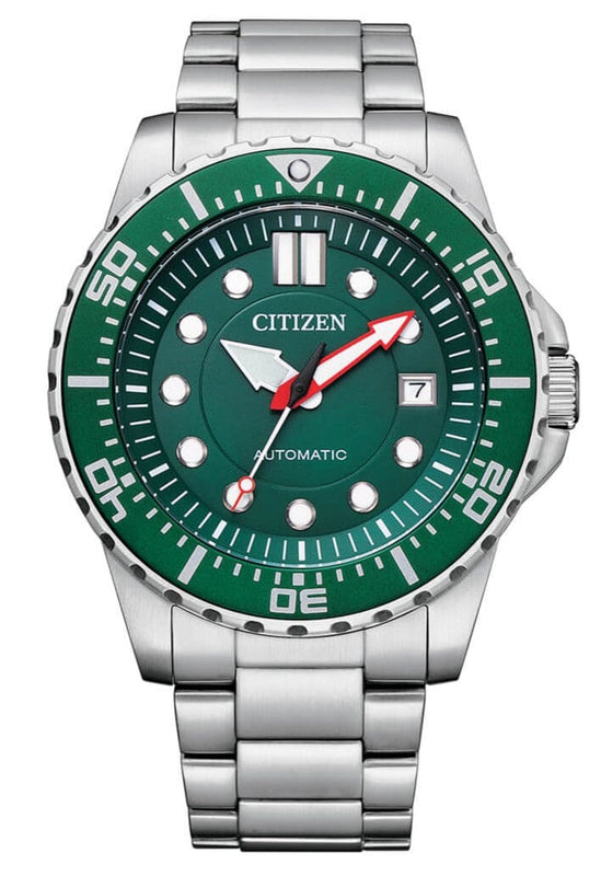 Buy Shop Citizen Promaster Mechanical Green Dial Silver Steel Strap Watch For Men - NJ0129-87X USA Online