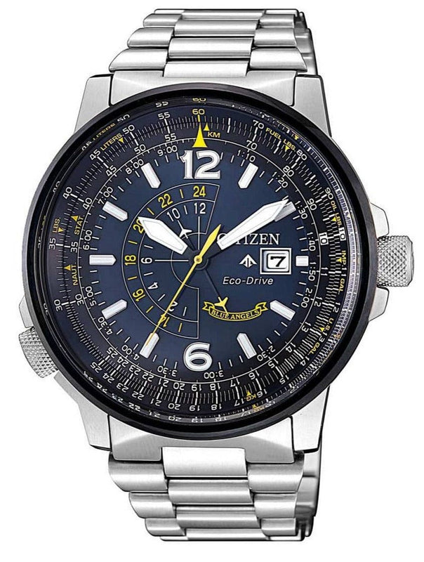 Buy Shop Citizen Promaster Nighthawk Eco Drive Navy Blue Dial Silver Steel Strap Watch For Men - BJ7006-56L USA Online