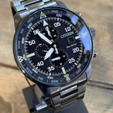 Buy Shop Citizen Sports Eco Drive Black Dial Black Steel Strap Watch For Men - CA0695-84E USA Online