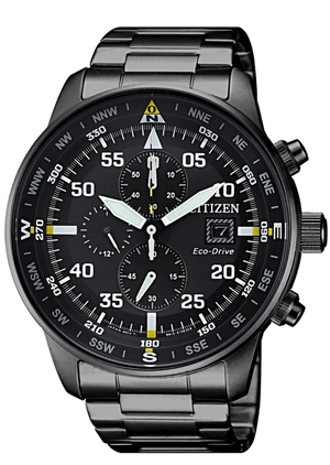 Buy Shop Citizen Sports Eco Drive Black Dial Black Steel Strap Watch For Men - CA0695-84E USA Online