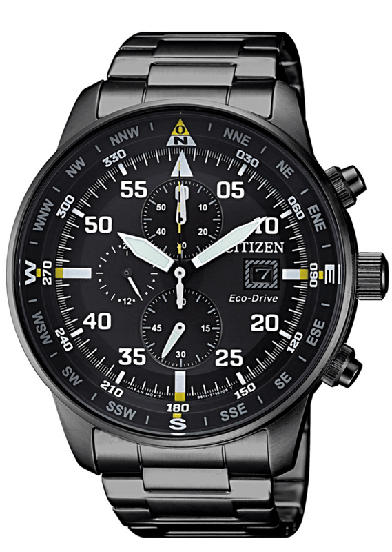 Buy Shop Citizen Sports Eco Drive Black Dial Black Steel Strap Watch For Men - CA0695-84E USA Online