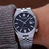 Buy Shop Citizen Tsuyosa 60 Automatic Black Dial Silver Steel Strap Watch for Men - NK0020-55E USA Online