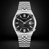 Buy Shop Citizen Tsuyosa 60 Automatic Black Dial Silver Steel Strap Watch for Men - NK0020-55E USA Online
