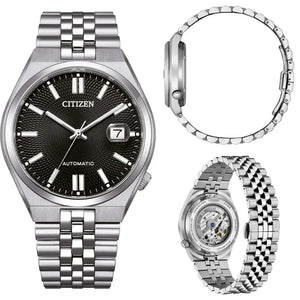 Buy Shop Citizen Tsuyosa 60 Automatic Black Dial Silver Steel Strap Watch for Men - NK0020-55E USA Online