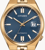 Buy Shop Citizen Tsuyosa 60 Automatic Blue Dial Rose Gold Steel Strap Watch for Men - NK0023-57L USA Online
