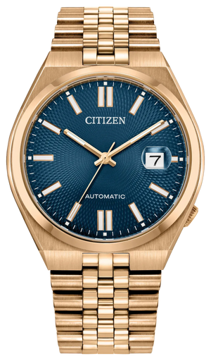 Buy Shop Citizen Tsuyosa 60 Automatic Blue Dial Rose Gold Steel Strap Watch for Men - NK0023-57L USA Online