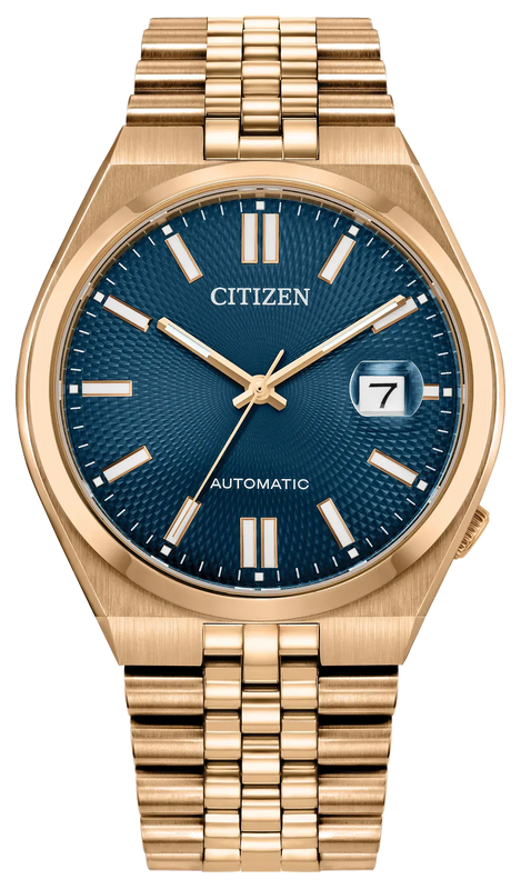 Buy Shop Citizen Tsuyosa 60 Automatic Blue Dial Rose Gold Steel Strap Watch for Men - NK0023-57L USA Online