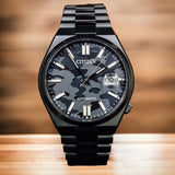 Buy Shop Citizen Tsuyosa Automatic Camouflage Black Dial Black Steel Strap Watch For Men - NJ0155-87E USA Online