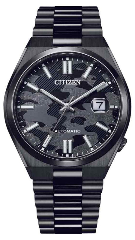 Buy Shop Citizen Tsuyosa Automatic Camouflage Black Dial Black Steel Strap Watch For Men - NJ0155-87E USA Online