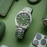 Buy Shop Citizen Tsuyosa Automatic Camouflage Green Dial Silver Steel Strap Watch For Men - NJ0159-86X USA Online