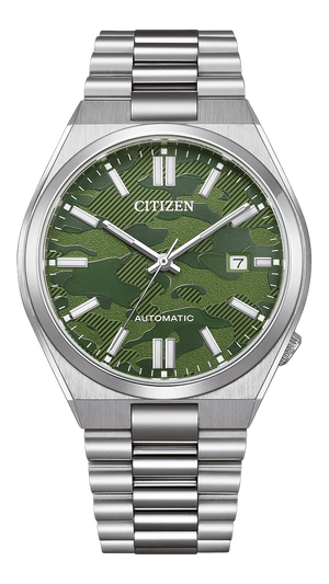 Buy Shop Citizen Tsuyosa Automatic Camouflage Green Dial Silver Steel Strap Watch For Men - NJ0159-86X USA Online