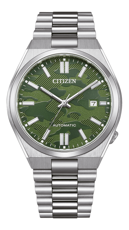 Buy Shop Citizen Tsuyosa Automatic Camouflage Green Dial Silver Steel Strap Watch For Men - NJ0159-86X USA Online