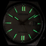 Citizen Tsuyosa Automatic Oatmeal White Dial Silver Steel Strap Watch For Men - NJ0151-88W
