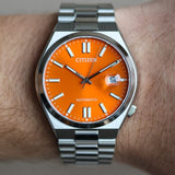 Buy Shop Citizen Tsuyosa Automatic Orange Dial Silver Steel Strap Watch For Men - NJ0151-88Z USA Online