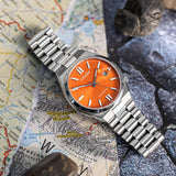 Buy Shop Citizen Tsuyosa Automatic Orange Dial Silver Steel Strap Watch For Men - NJ0151-88Z USA Online