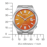 Buy Shop Citizen Tsuyosa Automatic Orange Dial Silver Steel Strap Watch For Men - NJ0151-88Z USA Online
