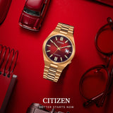 Buy Shop Citizen Tsuyosa Automatic Red Dial Gold Steel Strap Watch For Men - NJ0153-82X USA Online