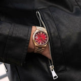 Buy Shop Citizen Tsuyosa Automatic Red Dial Gold Steel Strap Watch For Men - NJ0153-82X USA Online