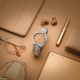 Buy Shop Citizen Tsuyosa Automatic Salmon Orange Dial Silver Steel Strap Watch For Men - NJ0159-86Z USA Online