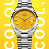 Buy Shop Citizen Tsuyosa Automatic Yellow Dial Silver Steel Strap Watch for Men - NJ0150-56Z USA Online