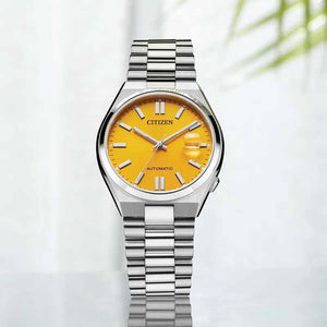 Buy Shop Citizen Tsuyosa Automatic Yellow Dial Silver Steel Strap Watch for Men - NJ0150-56Z USA Online
