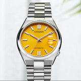 Buy Shop Citizen Tsuyosa Automatic Yellow Dial Silver Steel Strap Watch for Men - NJ0150-81Z USA Online