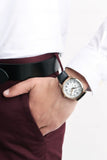 Buy Shop Citizen Watch Eco Drive Day & Date White Dial Black Leather Strap Watch For Men - AO9003-16A USA Online
