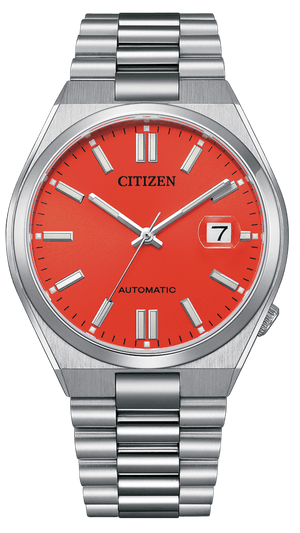 Buy Shop Citizen x Pantone Automatic Blazing Red Dial Silver Steel Strap Watch For Men - NJ0158-89W USA Online