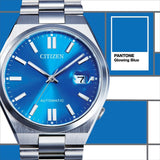 Buy Shop Citizen x Pantone Automatic Blue Dial Silver Steel Strap Watch For Men - NJ0158-89L USA Online