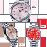 Citizen x Pantone Automatic Dreamy Pink Dial Silver Steel Strap Watch For Men - NJ0158-89X