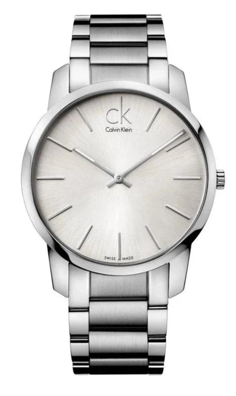 Buy Shop Calvin Klein City Silver Dial Silver Steel Strap Watch for Men - K2G21126 USA Online