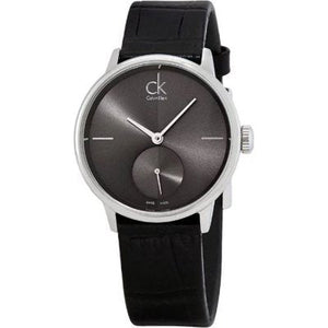 Buy Shop Calvin Klein Accent Black Dial Black Leather Strap Watch for Women - K2Y2Y1C3 USA Online