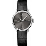 Calvin Klein Accent Black Dial Black Leather Strap Watch for Women - K2Y231C3