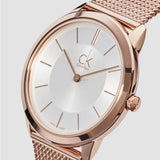 Buy Shop Calvin Klein Minimal White Dial Rose Gold Mesh Bracelet Watch for Women - K3M22626 USA Online