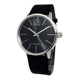Buy Shop Calvin Klein Minimal Black Dial Black Leather Strap Watch for Men - K7621107 USA Online
