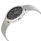 Buy Shop Calvin Klein Minimal Grey Dial Silver Mesh Bracelet Watch for Men - K3M22124 USA Online