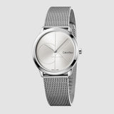 Buy Shop Calvin Klein Minimal Silver Dial Silver Mesh Bracelet Watch for Women - K3M2212Z USA Online