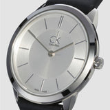 Buy Shop Calvin Klein Minimalist White Dial Black Leather Strap Watch for Men - K3M211C6 USA Online