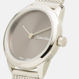 Buy Shop Calvin Klein Minimal Grey Dial Silver Mesh Bracelet Watch for Women - K3M231Y3 USA Online