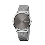Buy Shop Calvin Klein Minimal Grey Dial Silver Mesh Bracelet Watch for Men - K3M211Y3 USA Online
