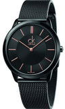 Buy Shop Calvin Klein Minimal Black Dial Black Mesh Bracelet Watch for Men - K3M21421 USA Online