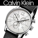 Buy Shop Calvin Klein City Chronograph Silver Dial Black Leather Strap Watch for Men - K2G271C6 USA Online