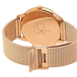 Buy Shop Calvin Klein Minimal White Dial Rose Gold Mesh Bracelet Watch for Men - K3M21626 USA Online