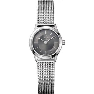 Buy Shop Calvin Klein Minimal Grey Dial Silver Mesh Bracelet Watch for Women - K3M231Y3 USA Online