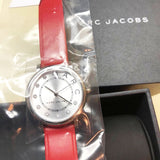 Marc Jacobs Roxy Silver Dial Red Leather Strap Watch for Women - MJ1632