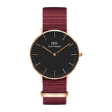 Buy Shop Daniel Wellington Classic Roselyn Black Dial Maroon Nylon Strap Watch For Women - DW00100273 USA Online