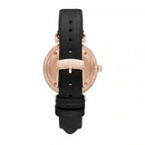 Buy Shop Emporio Armani Gianni T-Bar Mother of Pearl Dial Black Leather Strap Watch For Women - AR11295 USA Online