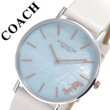 Buy Shop Coach Perry Blue Mother of Pearl Dial White Leather Strap Watch for Women - 14503270 USA Online