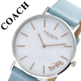 Buy Shop Coach Perry Mother of Pearl White Dial Blue Leather Strap Watch for Women - 14503271 USA Online
